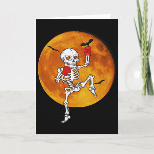 Skeleton Muay Thai Halloween Kickboxing Mma Card