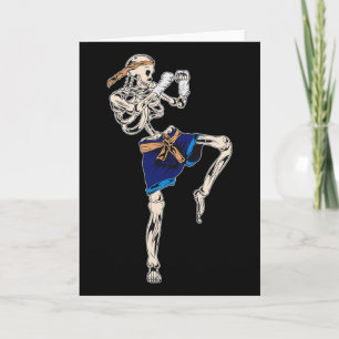 Skeleton Muay Thai Halloween Kickboxing Mma Fighte Card