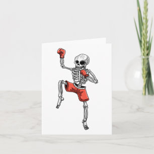 Skeleton Muay Thai Halloween Kickboxing Mma Fighte Card