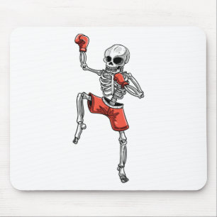 Skeleton Muay Thai Halloween Kickboxing Mma Fighte Mouse Pad