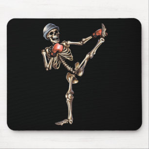 Skeleton Muay Thai Halloween Kickboxing Mma Fighte Mouse Pad