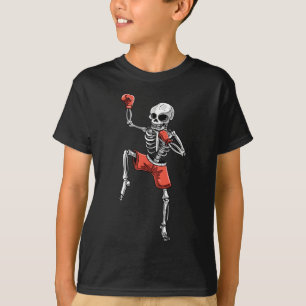 Skeleton Muay Thai Halloween Kickboxing Mma Fighte T-Shirt
