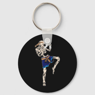 Skeleton Muay Thai Halloween Kickboxing Mma Key Ring