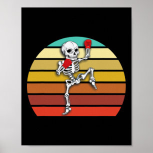 Skeleton Muay Thai Halloween Kickboxing Mma  Poster
