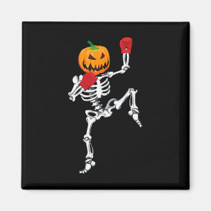 Skeleton Muay Thai Halloween Pumpkin Kickboxing Mm Magnet