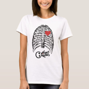 Skeleton Mum Pregnant With A Baby Girl T-Shirt