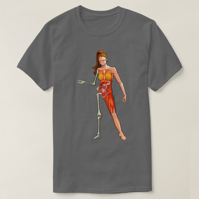 skeleton muscle organ anatomy woman T-Shirt (Design Front)