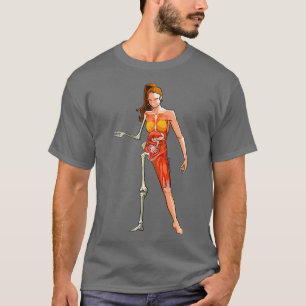 skeleton muscle organ anatomy woman T-Shirt
