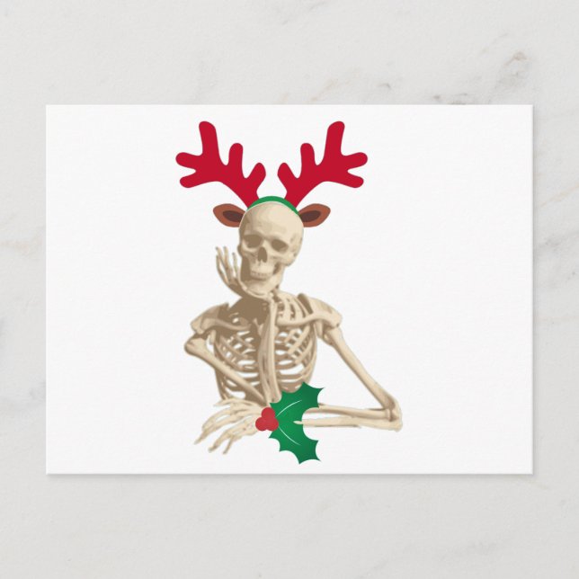 skeleton nightmare christmas holiday postcard (Front)