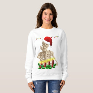 skeleton nightmare christmas womens sweatshirt