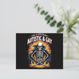 Skeleton Not Cool And Mysterious Autistic Gay  Postcard