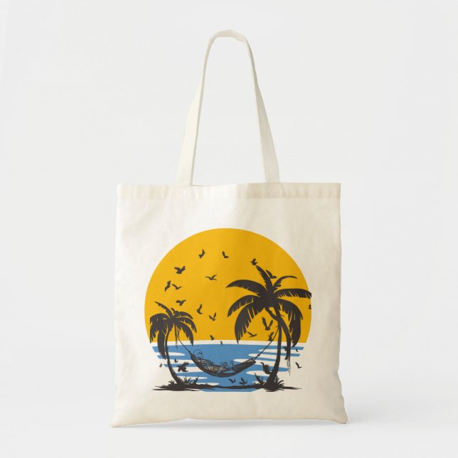 Skeleton on beach tote bag (Front)