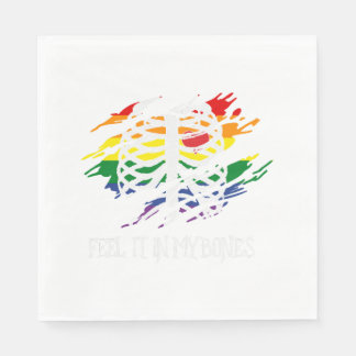 Skeleton on Rainbow Flag Colours Background Napkin