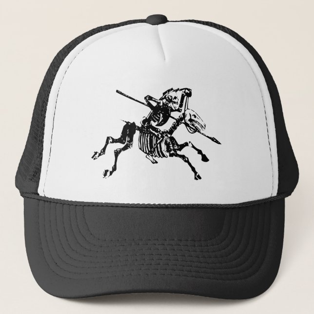Skeleton on Skeleton Horse Trucker Hat (Front)