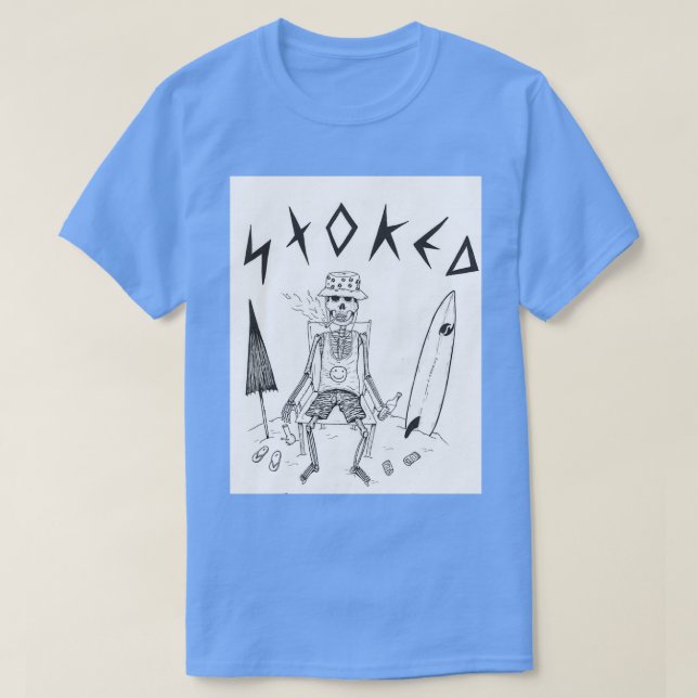 Skeleton on the Beach T-Shirt (Design Front)