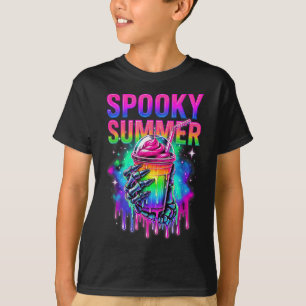 Skeleton Party Summerween Vibes Spooky Summer Drin T-Shirt