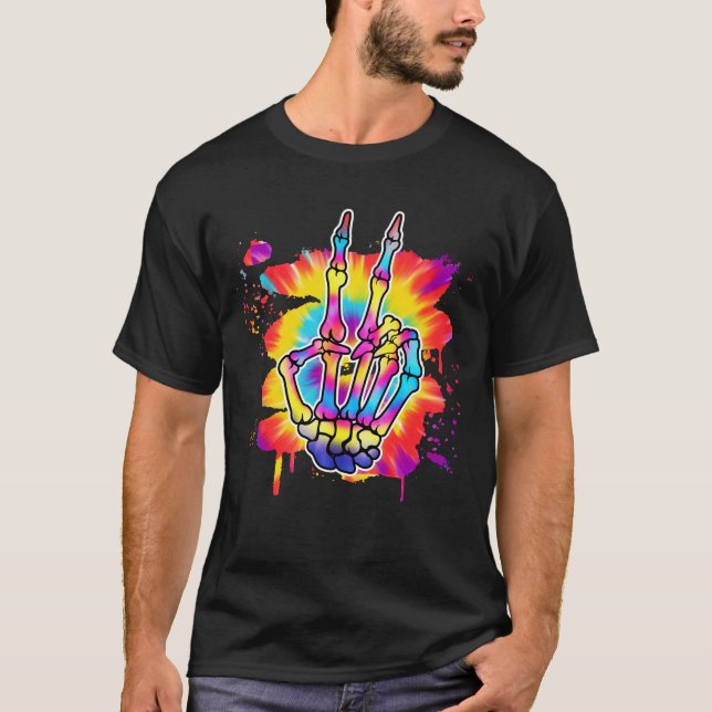 Skeleton Peace Tiedye T-Shirt (Front)