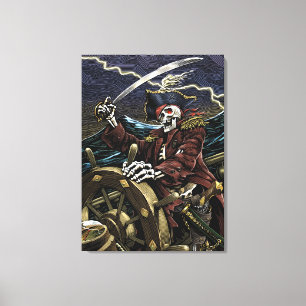 Skeleton Pirate Canvas Print