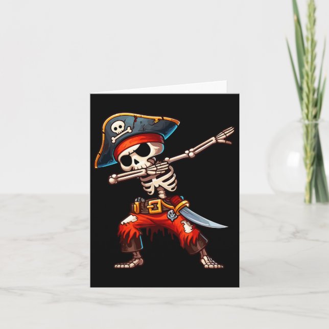 Skeleton Pirate Halloween Kids Pirate  Card (Front)
