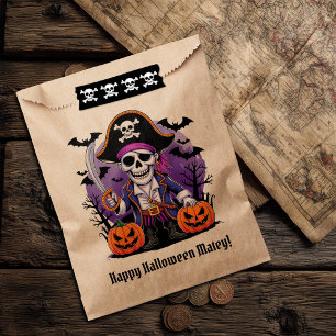 Skeleton Pirate Happy Halloween Matey Favour Bags