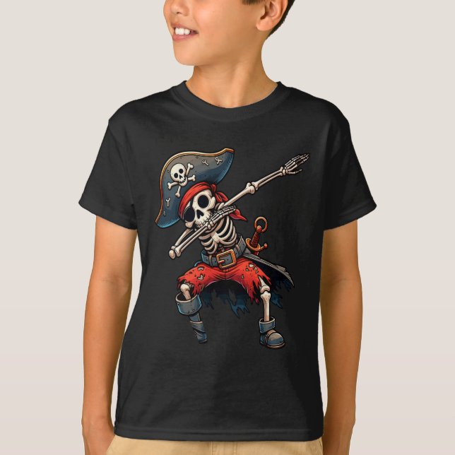 Skeleton Pirate Kids  T-Shirt (Front)