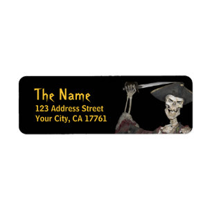 Skeleton Pirate Return Address Labels