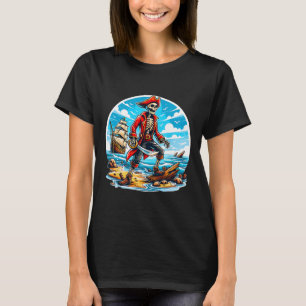 Skeleton Pirate Tee Skull Halloween Skeleton Pirat