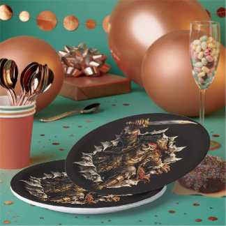 Skeleton Pirates Exploding From Portal Paper Plate