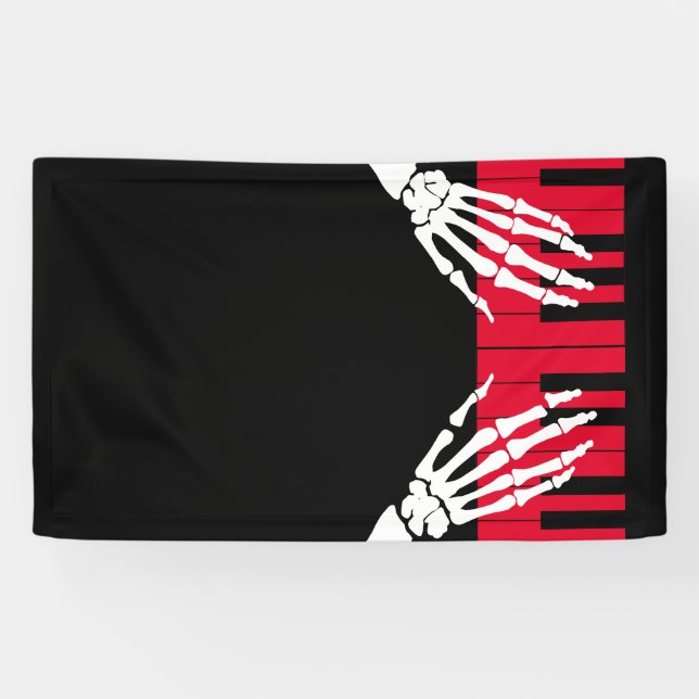 Skeleton play piano banner (Horizontal)