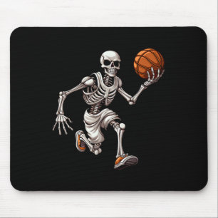 Skeleton Playing Basketball Halloween Skull Lover Mouse Pad