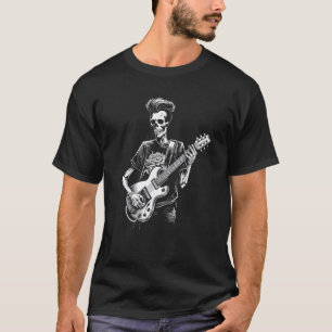 Skeleton Playing Guitar Cool Rock Guitarist T-Shirt
