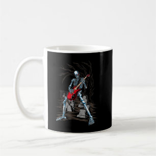 Skeleton Playing Guitar Electric Acoustic Hallowee Coffee Mug