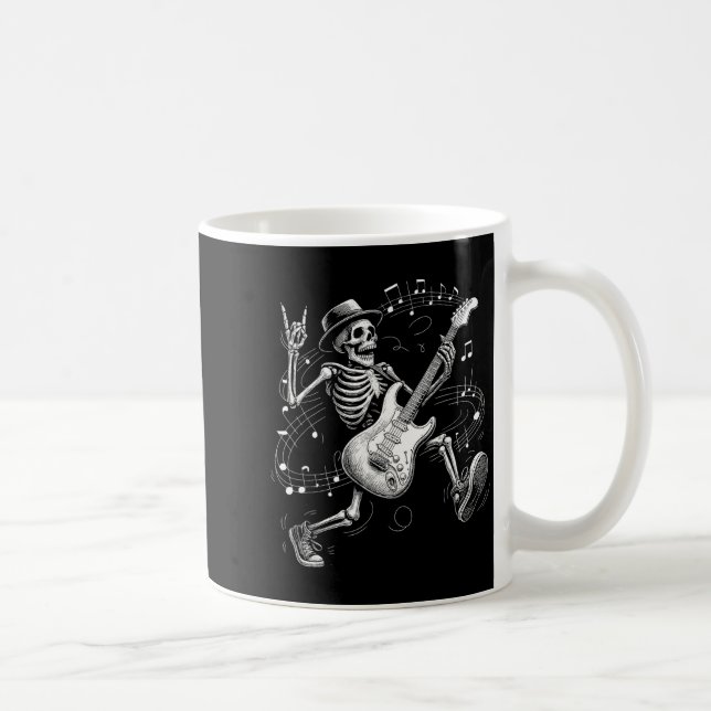 Skeleton Playing Guitar Music For Men Women Rock B Coffee Mug (Right)