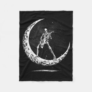Skeleton Playing Guitar Rock And Roll Band For Men Fleece Blanket
