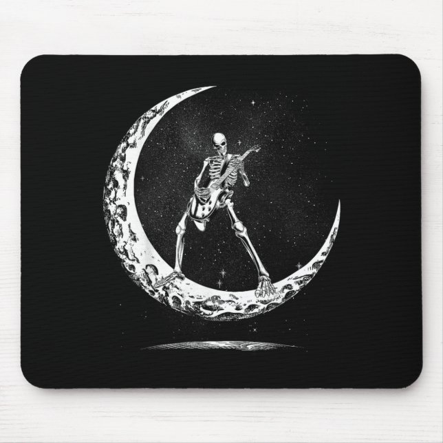 Skeleton Playing Guitar Rock And Roll Band For Men Mouse Pad (Front)