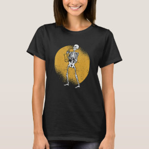 Skeleton Playing Saxophone Jazz Halloween Music Sp T-Shirt