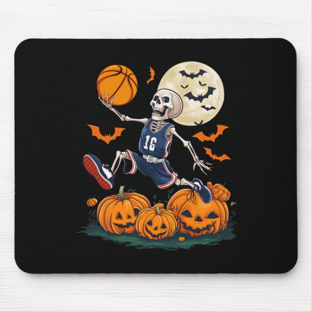 Skeleton Playing Sketll Halloween Men Boys Sketll  Mouse Pad (Front)