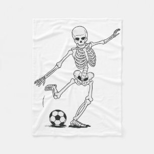 Skeleton Playing Soccer Fleece Blanket