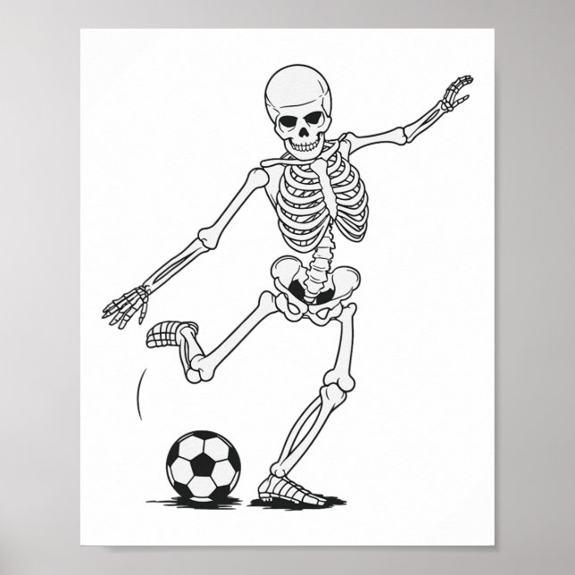 Skeleton Playing Soccer  Poster (Front)