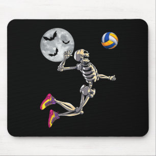 Skeleton Playing Volleyball Happy Halloween Day Bo Mouse Pad