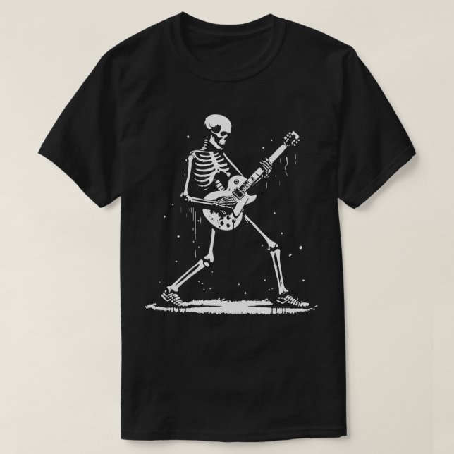skeleton plays rock n roll T-Shirt (Design Front)