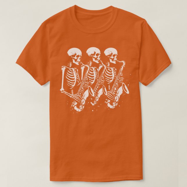 skeleton plays saxophone T-Shirt (Design Front)