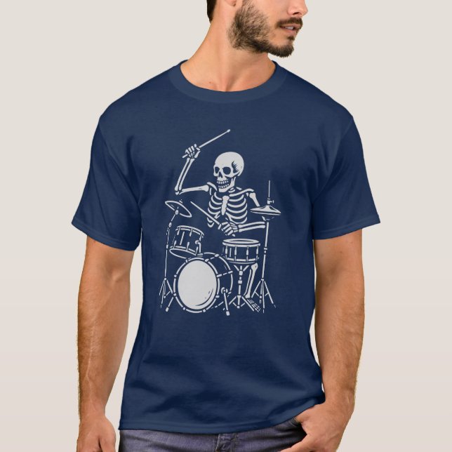 skeleton plays the drums  T-Shirt (Front)