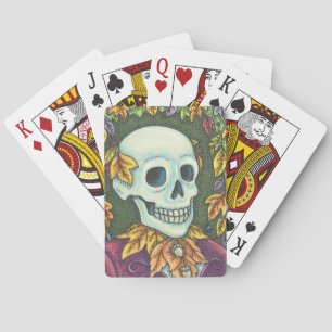 SKELETON PORTRAIT, HALLOWEEN SKULL DECK OF CARDS