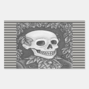 SKELETON PORTRAIT, SKULL HALLOWEEN STICKERS SHEET