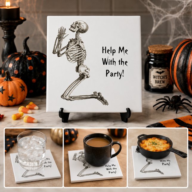 Skeleton Praying Halloween Tile (Skeleton Praying Halloween Tile)