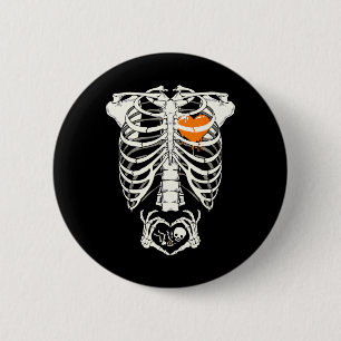 Skeleton Pregnancy Announcement New Mum Halloween  6 Cm Round Badge