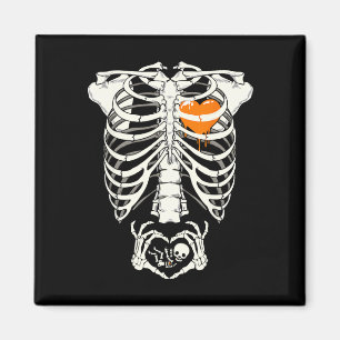 Skeleton Pregnancy Announcement New Mum Halloween  Magnet