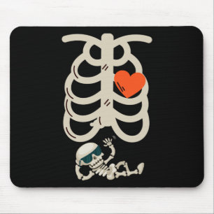 Skeleton Pregnancy Announcement X-ray Halloween Mouse Pad