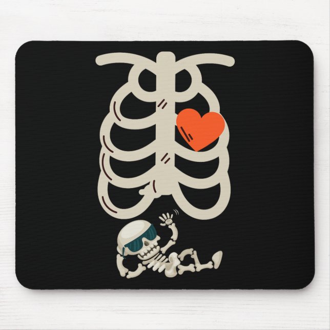 Skeleton Pregnancy Announcement X-ray Halloween  Mouse Pad (Front)